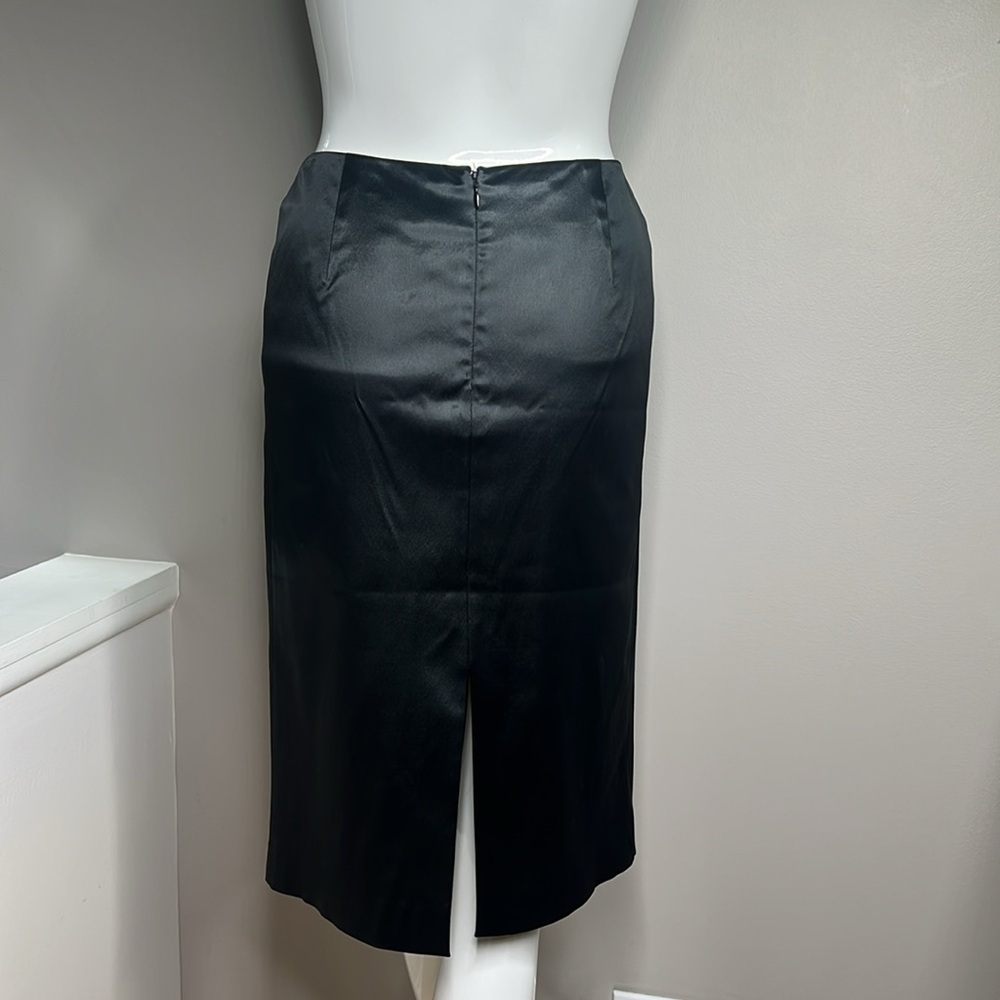 Missoni Sz 44 Black Ascetate Nylon Black Back Slit Pencil Knee Length Skirt